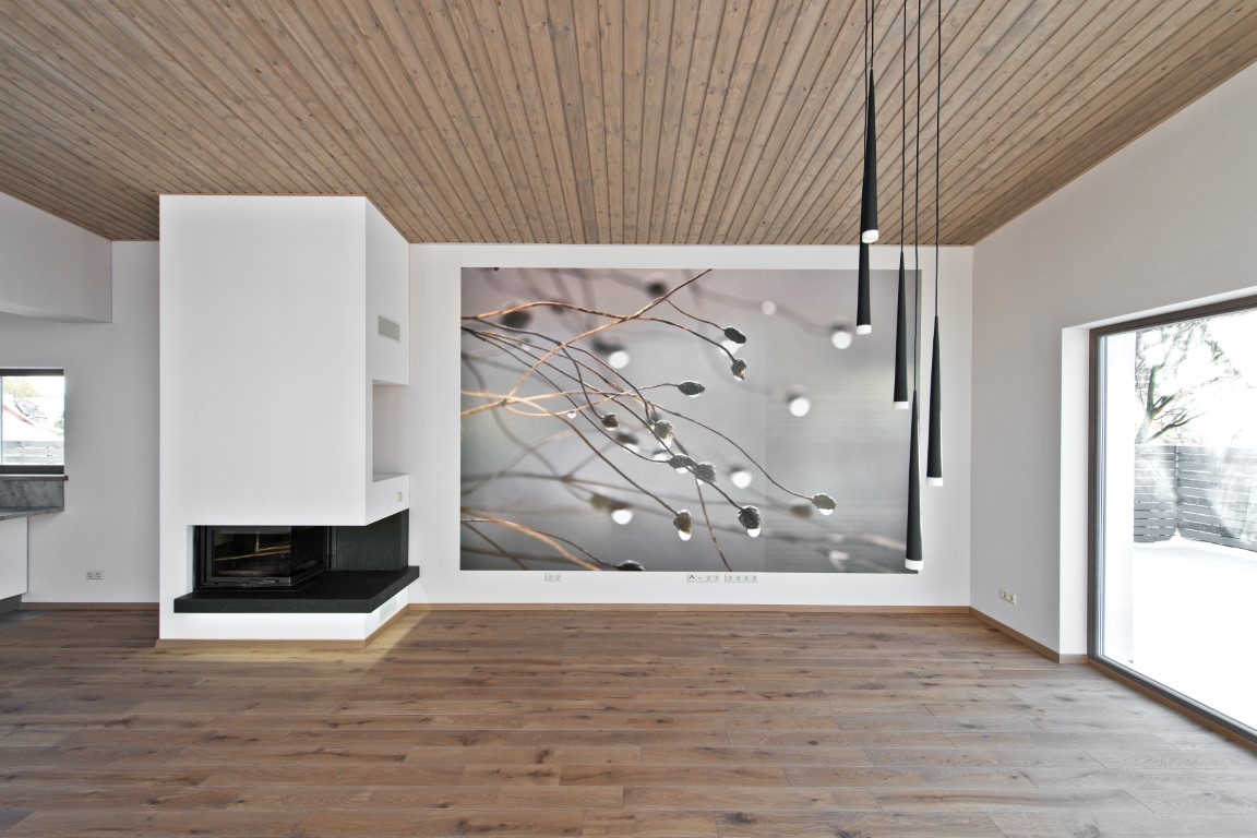 Eiche Parkett – Kaminzimmer